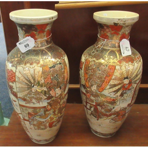 69 - Pair of Japanese Satsuma vases decorated with immortals. (2)
(B.P. 21% + VAT)