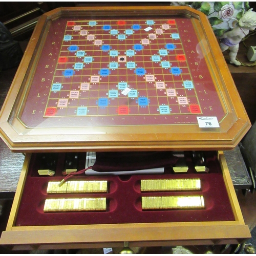 76 - 'The Collectors Edition' Scrabble board in glazed case with pull out drawer by J.W Spear & Sons.
(B.... 