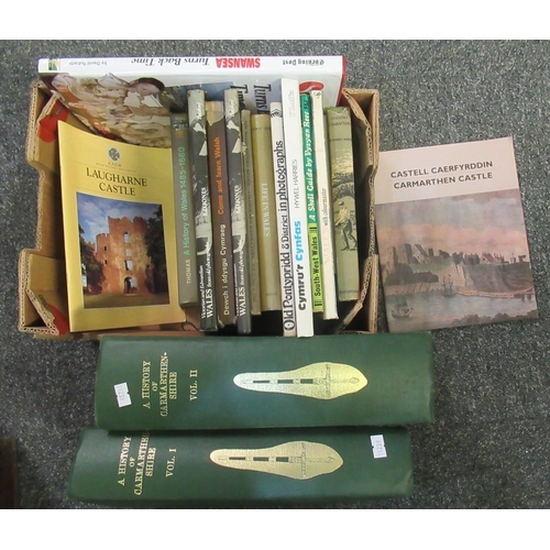 88 - Small box of mostly Welsh interest books to include; Volume I & II 'A History of Carmarthenshire' by... 