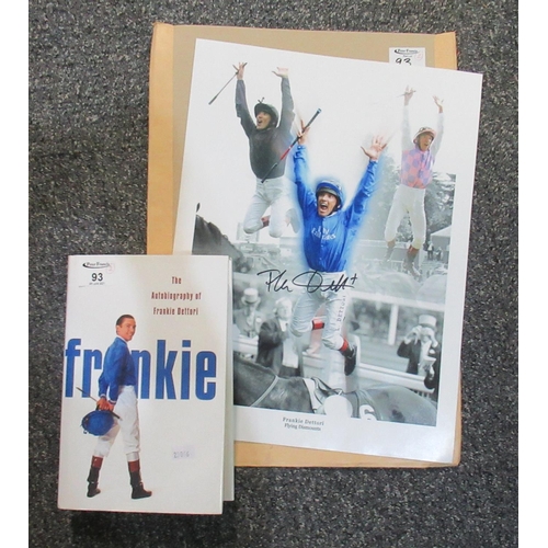 93 - The autobiography of Frankie Dettori, second edition, signed, together with a photographic print of ... 