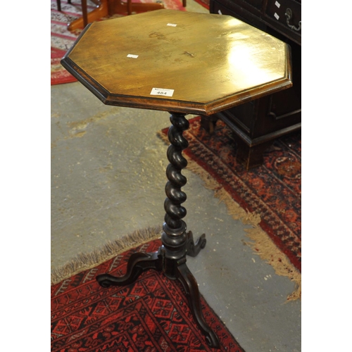 484 - Late 19th Century mahogany octagonal tripod barley twist lamp table. 
(B.P. 21% + VAT)