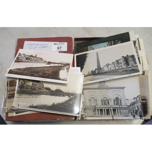 67 - Small box of Carmarthen postcards about 100 cards in total early to fairly modern.