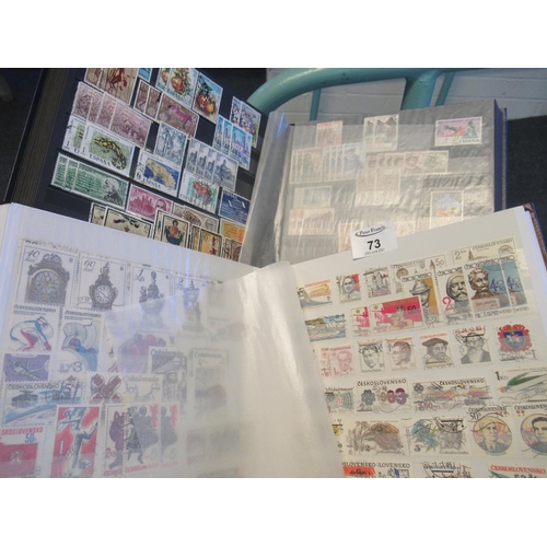 73 - Five large stockbooks of stamps Czechoslovakia, Denmark, Germany, Spain, Switzerland and USA.
Many 1... 