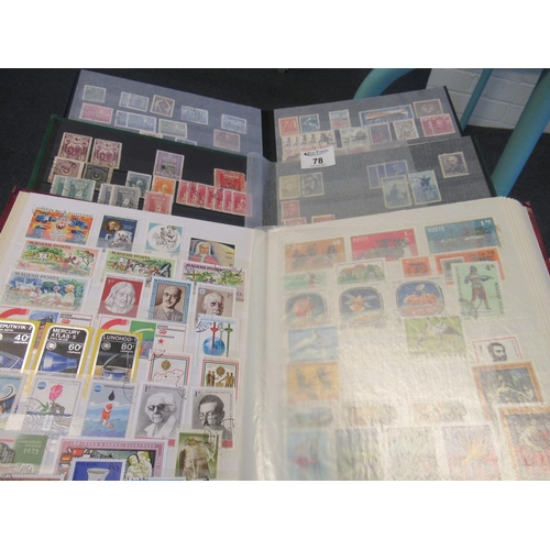 78 - Large box with mostly European and foreign stamps in fifteen stockbooks, many 100's mostly used. 
(B... 