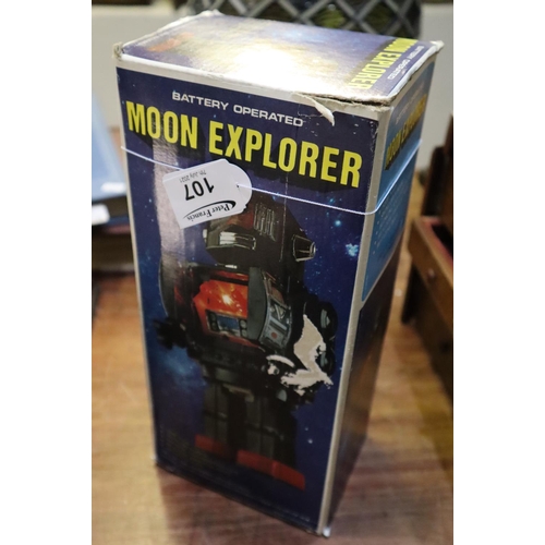 107 - Battery operated Moon Explorer robot in original box.
(B.P. 21% + VAT)