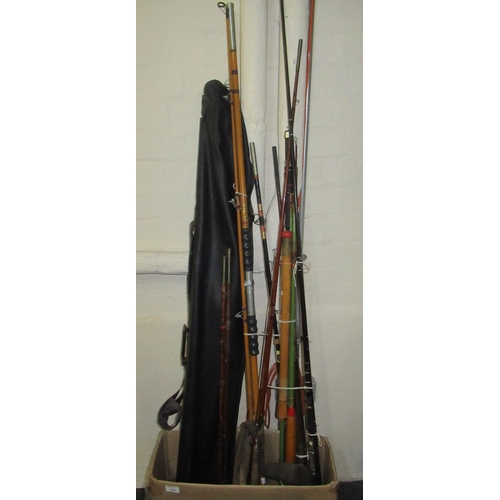 122 - Collection of vintage and other split cane and carbon fishing rods.
(B.P. 21% + VAT)