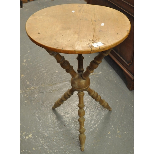 554 - Pine Gypsy type table, 47cm diameter and 70cm high approx. 
(B.P. 21% + VAT)