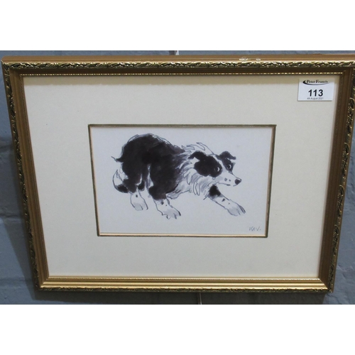 113 - After Sir John 'Kyffin' Williams, Welsh collie, monochrome print, signed in the plate, 15 x 21cm app... 