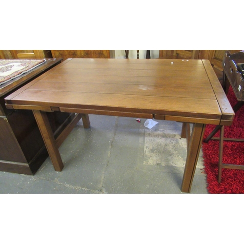 566 - Art Nouveau style oak extending dining table by 'Sherry' (modern).
(B.P. 21% + VAT)