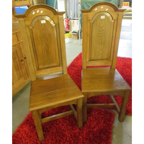 567 - Pair of Arts and Crafts style oak high back chapel chairs. Provenance from Bethesda Baptist's chapel... 