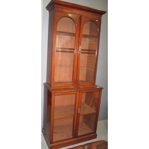 573 - Late Victorian mahogany two stage bookcase with adjustable shelves. 
(B.P. 21% + VAT)