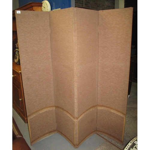 575 - Brown upholstered four section clothes screen.
(B.P. 21% + VAT)