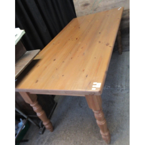 606 - Modern pine farmhouse style kitchen table. 182 x 85 x 77cm approx. 
(B.P. 21% + VAT)