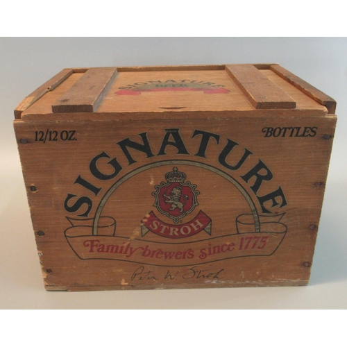 76 - Vintage wooden box marked 'Signature Beer Stroh family brewers since 1775'.
(B.P. 21% + VAT)