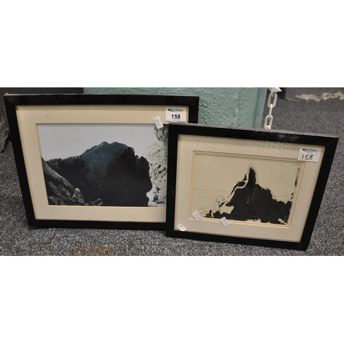 146 - Lawrence Fry (contemporary British), 'Flipper Rock' and 'Dark side of the Big Rock', monoprint in in... 