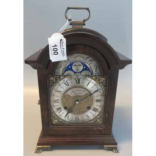 100 - Modern 18th Century style bracket clock with quartz movement. 
(B.P. 21% + VAT)