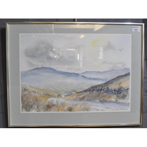 117 - John Cooke Welsh mountain road. Watercolours. Signed. 36 x 52 cm approx.
(B.P. 21% + VAT)