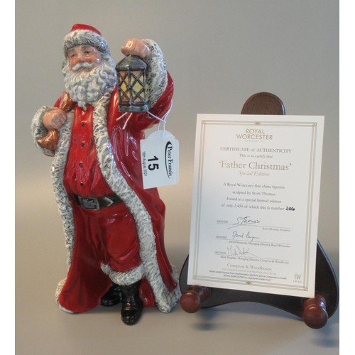 15 - Royal Worcester figurine 'Father Christmas', Special Edition, limited edition of 206/2450, with COA.... 
