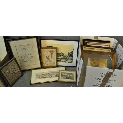 175 - Box of assorted furnishing pictures, prints, paintings etc.
(B.P. 21% + VAT)