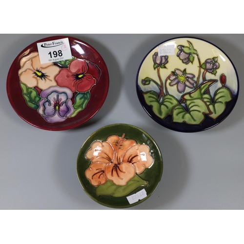 198 - Three Morcroft art pottery tube lined floral pin dishes in original boxes. (3)
(B.P. 21% + VAT)