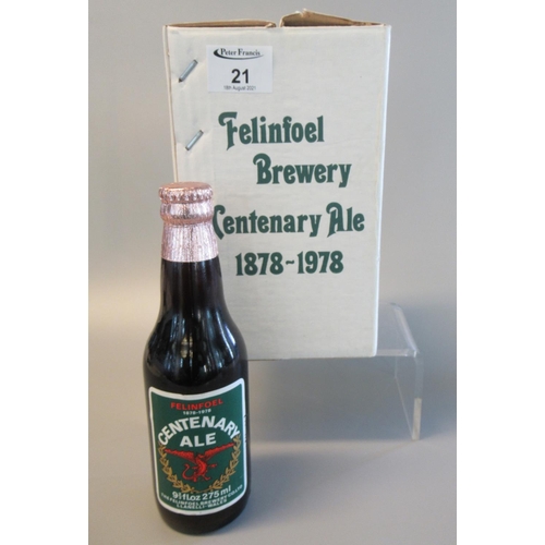 21 - A collection of four Felinfoel brewery Centenary ales 1878-1978 in original box. 
(B.P. 21% + VAT)