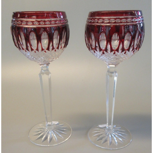 21A - A pair of Waterford ruby flash cut hock glasses. (2)
(B.P. 21% + VAT)