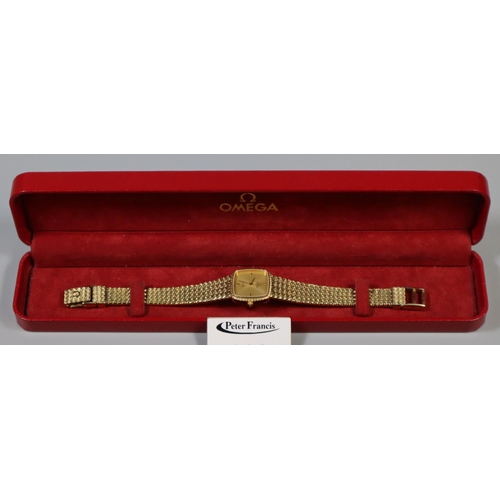 236 - Ladies Omega De Ville gold plated wrist watch in original box.
(B.P. 21% + VAT)