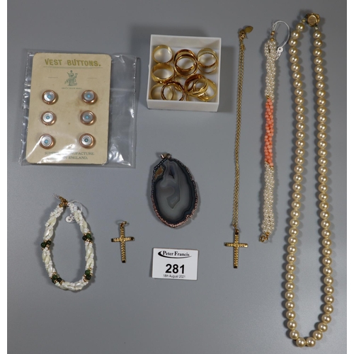 281 - Collection of costume jewellery.
(B.P. 21% + VAT)