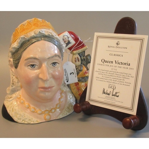 3 - Royal Doulton Classics Queen Victoria character jug of the year 2001, D7152, with COA and original b... 