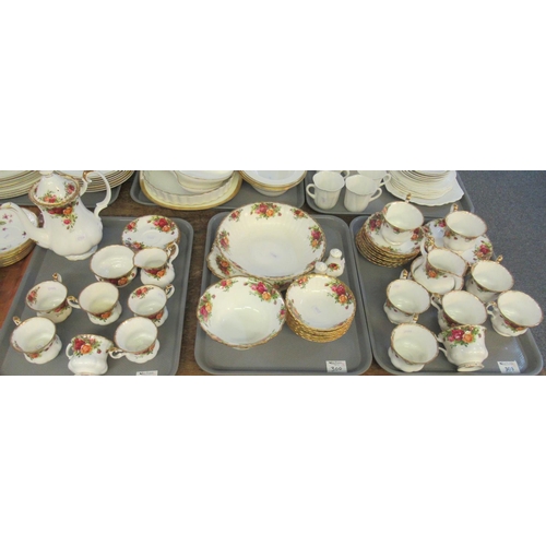 300 - Three trays of Royal Albert 'Old Country Roses' English bone china tea, coffee and dinnerware items ... 