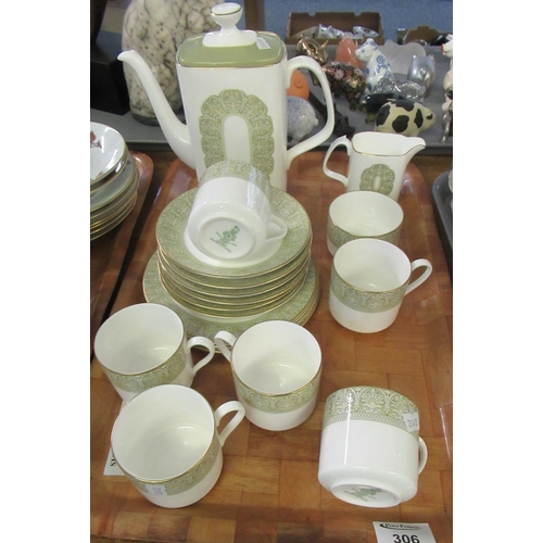 306 - Royal Doulton English fine bone china 'Sonnet' design H5012 19 piece coffee set including coffee pot... 