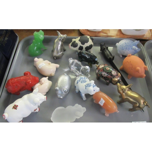 326 - Three trays of cat studies to include; various Beswick Siamese cats, ceramic 'animal classics', glas... 