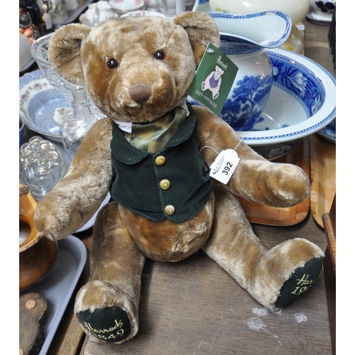 392 - Harrods commemorative teddy bear 1849-1999 in green waistcoat and cravat.
(B.P. 21% + VAT)