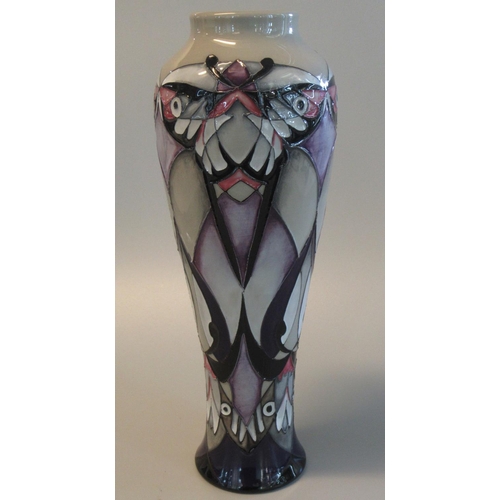 7 - Modern Moorcroft art pottery tube lined Emperor Moth design vase, printed and painted marks to the b... 