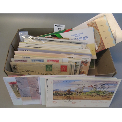 72 - Australia range of first day covers 1937-2000 period and postal stationary.
Envelopes and few presen... 