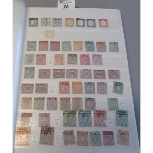 75 - Italy early to 1970's mint and used collection in green stockbook, 100's of stamps stated to catalog... 