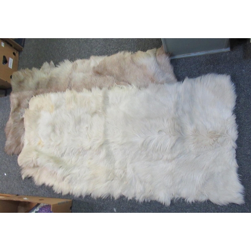125 - Two skin rugs with 'E D W. Gerrard Naturalist Taxidermist & Furriers est 1850, 61 College Plc, Londo... 