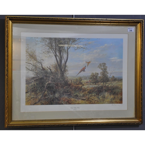 148 - After Allen Fearnley, 'Church Valley farm', limited edition coloured print no. 50/580, signed in pen... 