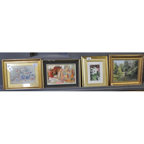 158 - Group of assorted furnishing pictures in oils etc. All framed. (4)
(B.P. 21% + VAT)