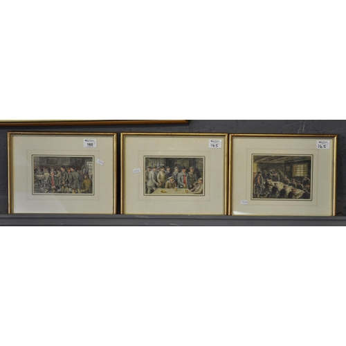 165 - G A Short, Tavern Scenes, three watercolours. 11 x 18 cm approx. Framed and glazed. (3)
(B.P. 21% + ... 