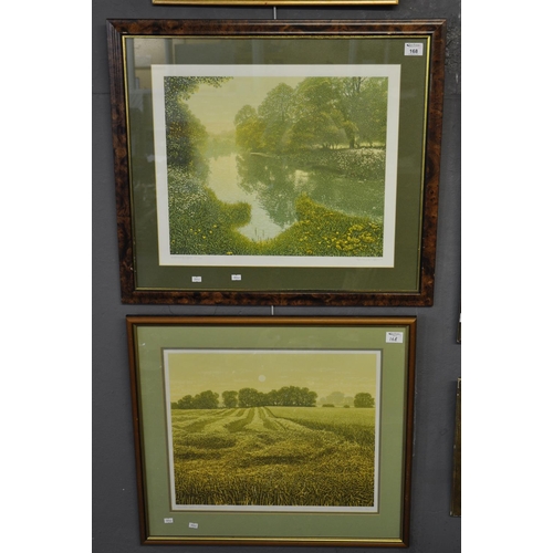 168 - After Kenneth Leech, 'Morning Light' and 'Harvest Moon', limited edition coloured screenprints, no. ... 