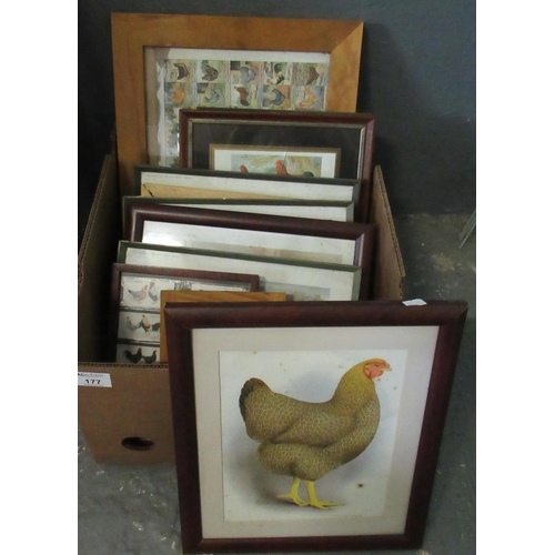 177 - Box of assorted furnishing pictures on the theme of poultry.
(B.P. 21% + VAT)