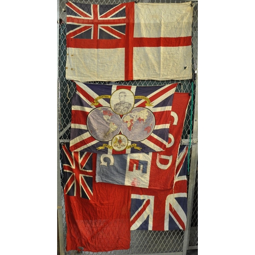 481 - A large collection of national flags and bunting, originally displayed on a Carmarthen home at the t... 