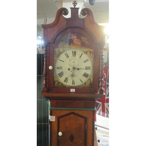 528 - 19th Century Welsh oak 8 day longcase clock marked Evans, Carmarthen, having broken swan neck pedime... 