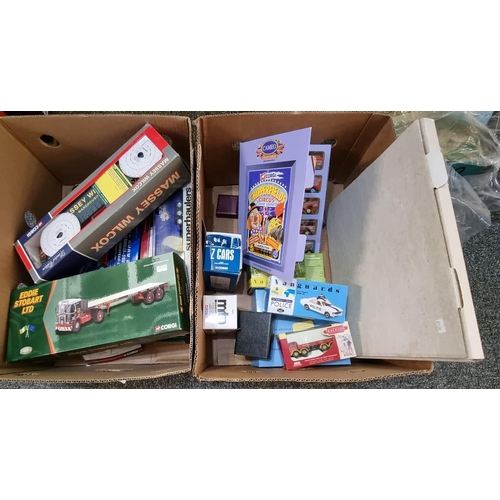 112 - Two boxes of mainly model Diecast vehicles all in original boxes to include Corgi Z cars, Ford Zephy... 