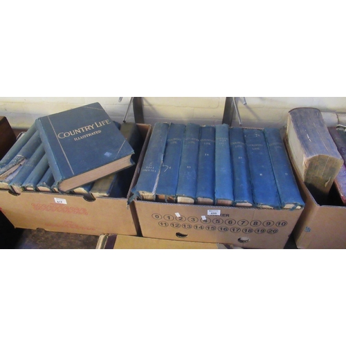 698 - Three boxes of vintage Country Life magazines, bound as volumes etc. 
(B.P. 21% + VAT)