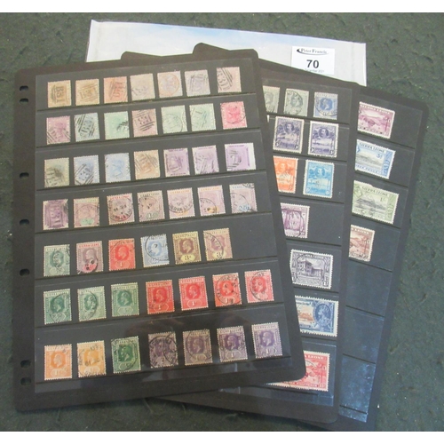 70 - Sierra Leone used selection of stamps on three pages; Queen Victoria to King George VI. 100+ stamps.... 