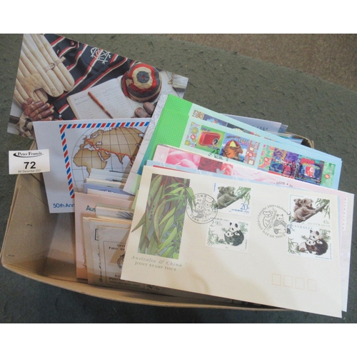 72 - Australia selection of First Day Covers, postal stationery envelopes and few stamp presentation pack... 