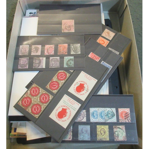 75 - Flat box with all world selection of stamps on pages, cards, in packets, plus a few covers. 
(B.P. 2... 