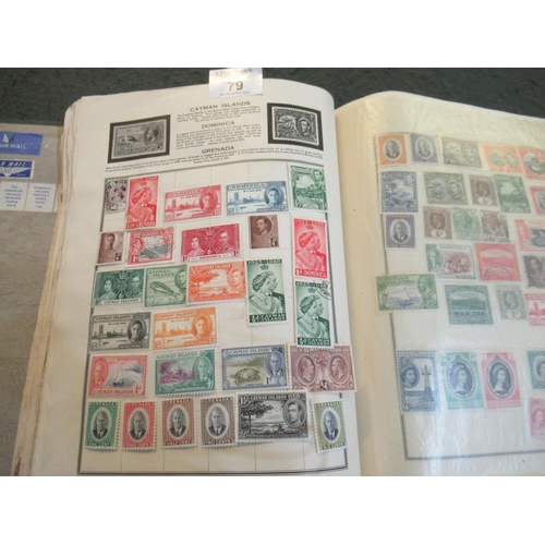 79 - All world stamp collection in green Meteor album, many 100s of stamps, mint and used. 
(B.P. 21% + V... 